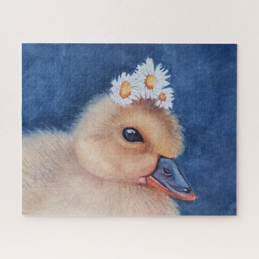 Schattige Baby Duck met White Daisies Legpuzzel (Horizontaal)