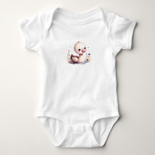 Schattige Baby Duck Print Romper (Voorkant)