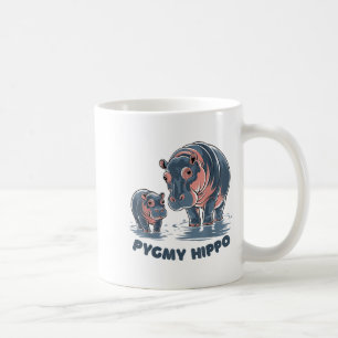 Schattige baby dwergnijlpaard Moo Deng Funny Zoo v Koffiemok