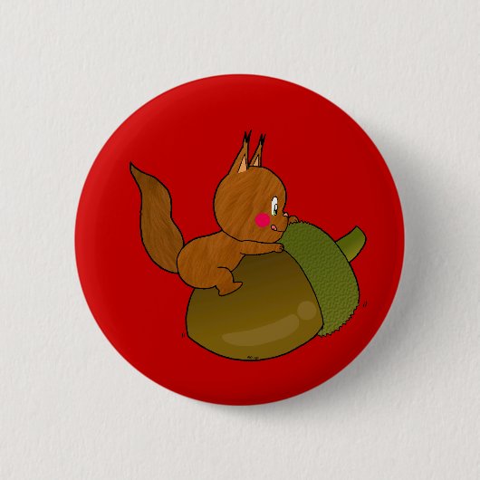 schattige baby eekhoorn ronde button 5,7 cm (Voorkant)