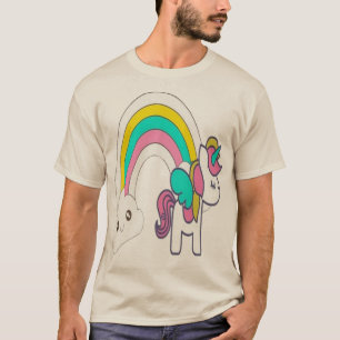 Schattige Baby Eenhoorn Magische Regenboog Met Gel T-shirt
