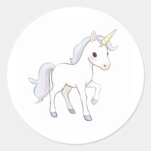Schattige Baby Eenhoorn Sticker Waterverf