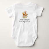 Schattige Baby Eerste Kerstmis Bloemendesign Herte Romper (Achterkant)