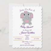 Schattige Baby Elephant-Baby shower Uitnodiging (Voorkant)