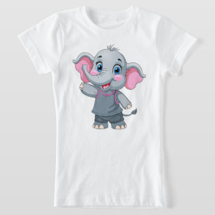 Schattige Baby Elephant Girl's T-shirt
