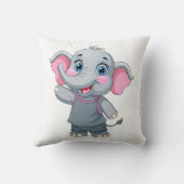 Schattige Baby Elephant Sierkussen (Achterkant)