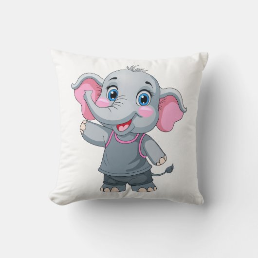 Schattige Baby Elephant Sierkussen (Voorkant)