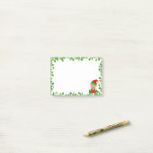 Schattige Baby Elf & Groen Blad Frame Post-it® Notes (Op bureau)