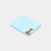 Schattige baby elf & lichte bollen op lichtblauw post-it® notes (Schuin)