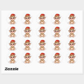 Schattige Baby Elf Sticker / Cartoon Kerst  (Vel)
