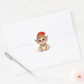 Schattige Baby Elf Sticker / Cartoon Kerst  (Envelop)