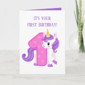 schattige baby First Birthday Kaart (Voorkant)