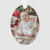 Schattige Baby-foto | Baby's eerste kerst Ornament (voorkant)