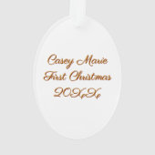 Schattige Baby-foto | Baby's eerste kerst Ornament (achterkant)