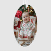 Schattige Baby-foto | Baby's eerste kerst Ornament (voorkant)