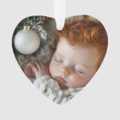 Schattige Baby-foto | Baby's eerste kerst Ornament (voorkant)