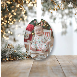Schattige Baby-foto   Baby's eerste kerst Ornament