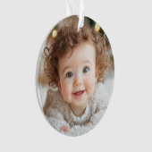 Schattige Baby-foto | Baby's eerste kerst Ornament (voorkant)