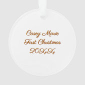 Schattige Baby-foto | Baby's eerste kerst Ornament (achterkant)