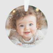 Schattige Baby-foto | Baby's eerste kerst Ornament (voorkant)