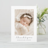 Schattige Baby foto Dank u Aankondiging (Staand voorkant)