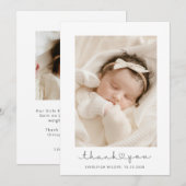 Schattige Baby foto Dank u Aankondiging (Voorkant / Achterkant)