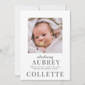 Schattige Baby Foto Geboorte Aankondiging (Voorkant)