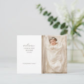 Schattige Baby-fotogeboorte Aankondigingskaart (Staand voorkant)