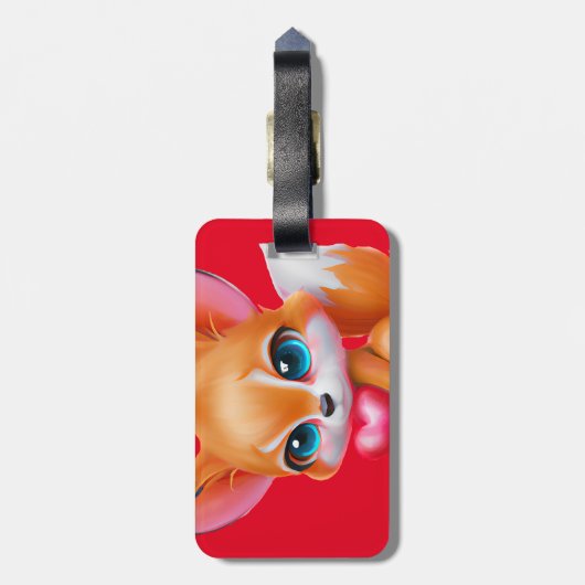 Schattige Baby Fox Bagagelabel (Achterkant verticaal)