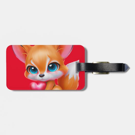 Schattige Baby Fox Bagagelabel (Achterkant horizontaal)