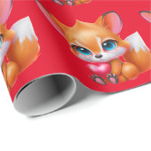 Schattige Baby Fox Cadeaupapier (Rol Hoek)