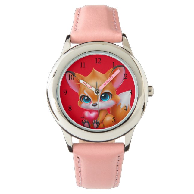 Schattige Baby Fox Horloge (Voorkant)