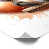 Schattige Baby Fox op een Swing Waterverf Nursery Poster (Hoek)