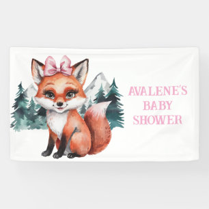 Schattige Baby Fox Waterverf Meisje Baby shower Spandoek