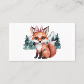 Schattige Baby Fox Waterverf meisje luier Raffle Visitekaartje (Achterkant)