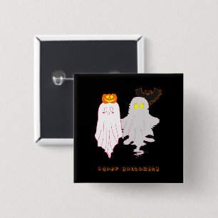 Schattige Baby Geesten Halloween Knop Vierkante Button 5,1 Cm