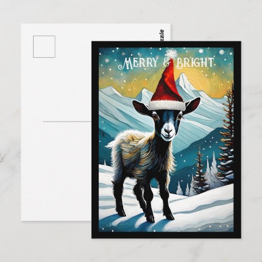 Schattige Baby Geit Kind Santa Animal Christmas Briefkaart (Voorkant / Achterkant)