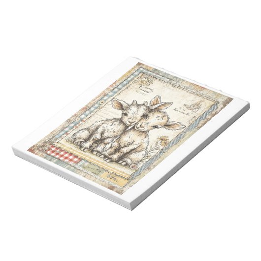 Schattige Baby Geiten  briefpapier Notitieblok (Linkerzijde)