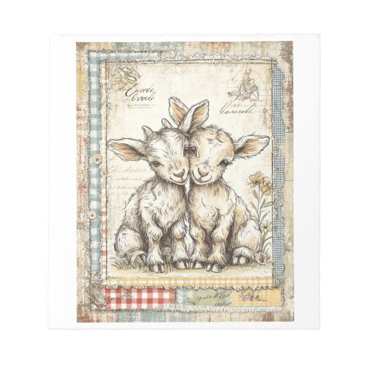 Schattige Baby Geiten  briefpapier Notitieblok (Voorkant)