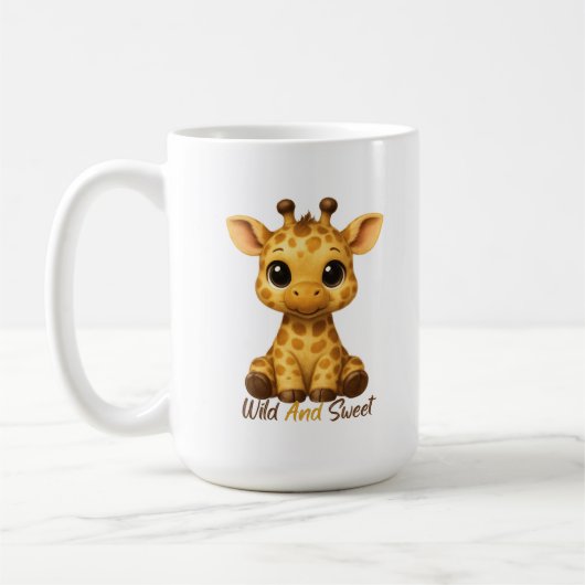 Schattige baby-giraf koffiemok (Links)