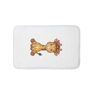 Schattige baby-giraf met strik vintage vector ontw badmat