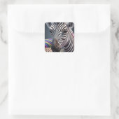 Schattige baby-giraf vierkante sticker (Tas)