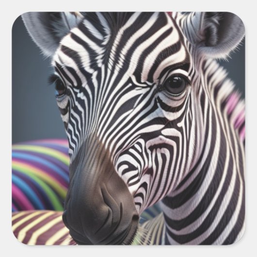 Schattige baby-giraf vierkante sticker (Voorkant)