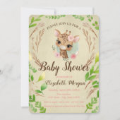 Schattige baby-giraffe, bladeren kaart (Voorkant)