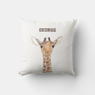 Schattige baby-giraffe-dieren waterverf Jungle  Kussen