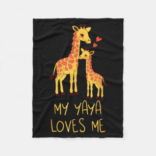 Schattige baby-giraffe en oma mijn Yaya houdt van Fleece Deken