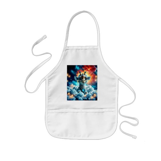 Schattige Baby Giraffe Head in Clouds Kinder Schort (Voorkant)