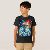 Schattige Baby Giraffe Head in Clouds T-shirt (Voorkant volledig)