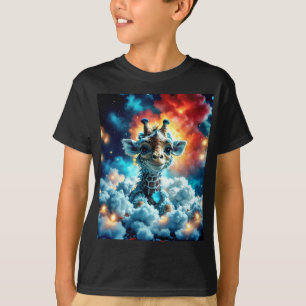 Schattige Baby Giraffe Head in Clouds T-shirt