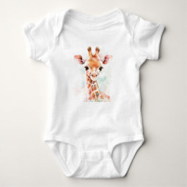 Schattige Baby Giraffe Hoofd, Dierentuin. safari Romper